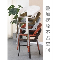 戶外藤椅單人休閑靠背椅編織家用老人庭院室外簡約陽臺迪瑪森小騰桌椅子